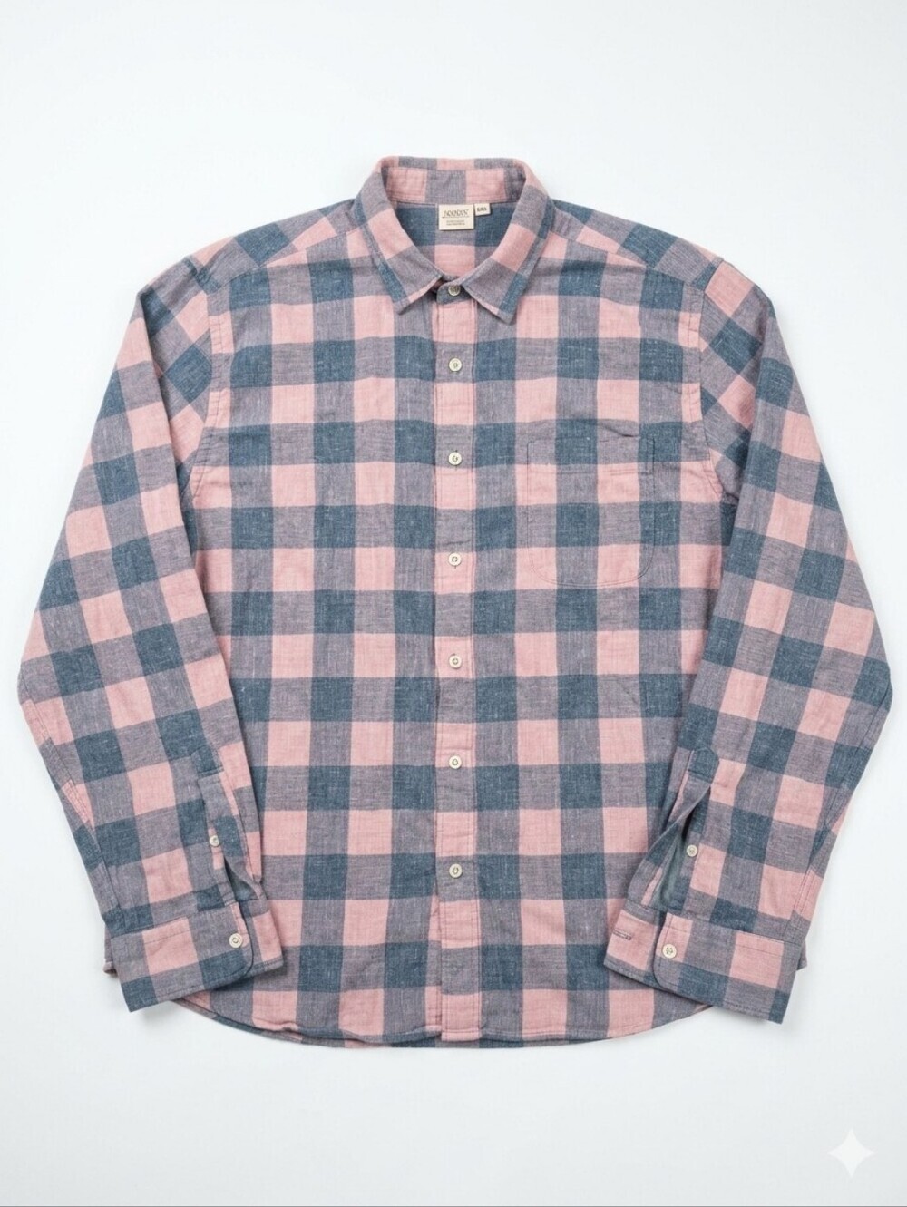 Faherty Doublecloth Seaview Button Down Shirt 2XL Rose/Blue Plaid Long Sleeve